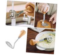Sosoport 2 pezzi Schiacciapatate Manuale in Acciaio con Manico in Legno Strumento per Purè di e Verdure Accessorio da Cucina Facile da e Versatile per Frutta e Ortaggi