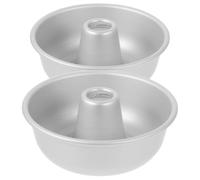 Sosoport 2 Pezzi Stampo per Chiffon Cake, Antiaderente, Rotondo | Centro Cavo, Foro Circolare, per Cheesecake e Biscotti, Cottura Domestica al Forno, Argento