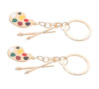 Sosoport 2pezzi Portachiavi Mini Zaino in Lega Di Design Creativo Forma Di Tavolozza Per Pittura Grazioso Ciondolo Decorativo Per Appendere Alla Borsa Accessorio Leggero e Portatile Per Via