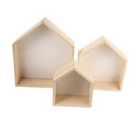 Sosoport 3 pezzi Mensole da Parete Creative Forma di Casa in Legno Bianco Scaffali Sospesi per Soggiorno Camera e Cucina Mensole Muro Decorativi e Funzionali per Esposizione e Stoccaggio