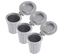 Sosoport 3 Pezzi mini cestino piccolo contenitore in miniatura potere minuscolo sottile vaso per piante piccola pattumiera simpatico mini bidone della spazzatura lega Silver