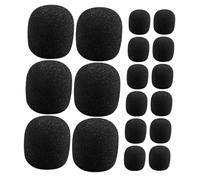 Sosoport 30 Pezzi Antivento per microfono copertura del microfono dell'auricolare mini scudo di copertura in schiuma copertura per microfono karaoke coperture per microfono spugna Nero