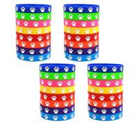 Sosoport 32 Pezzi Bracciale Donna Zampa di Cane in Silicone Comodo, Accessorio alla Moda per Uso Quotidiano e Eventi di Adozione Animali Colore Casuale