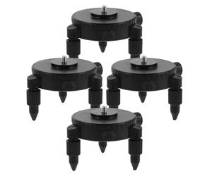 Sosoport 4 Pezzi Base per Livella Microregolazione, Compatibile Strumenti di Livellamento, in Plastica e Metallo, Tre Manopole Indipendenti per Superfici Edili Irregolari e Posa Piastrelle