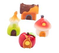 Sosoport 4 Pezzi Case per Decorazione e Micro Figurine Artigianali Leggere e Compatte Adatte per Esterni Vasi e Spazi Ristretti per Attività Diy e Ambientazioni Fiabesche