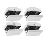 Sosoport 4 Pezzi Guida Inferiore Regolabile per Porta Doccia in Vetro Spessore 5-14 MM Binario Paraurti Antiruggine in Lega di Alluminio per Porte Scorrevoli Sospese Accessori per