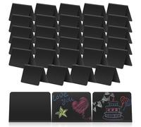 Sosoport 40 Pezzi Lavagnette Segnaposto Nere V a Pvc per Buffet