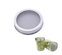 Sosoport 4pezzi Coperchi per Barattoli in Metallo Inossidabile da Coperchi per Germinazione Rete Rimovibile per Barattoli Circolari per Coltivare Germogli e Impieghi Multipli Come Setacci e