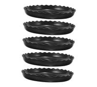 Sosoport 5 Pezzi Vassoio per Piante pentola Drenante Circolare pianta di Grandi Dimensioni basi Vassoio gond per Piante sottovaso in plastica vaschette raccogligocce per Piante in Vaso Nero
