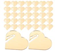 Sosoport 50 Pezzi Segnabicchieri in Acrilico a Forma di Cuore, Marcatori per Vino Riutilizzabili Dorati 5x4,5 Cm, Segnaposto per Feste e, Decorativi e Portafortuna per Bevande