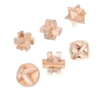 Sosoport 6 Pezzi Giocattoli Intellettuali Legno Kongming Lock per Sviluppo Cognitivo e Giochi Educativi per Genitori