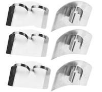 Sosoport 6 Pezzi Proteggi Dita in Acciaio Inox per Coltello, e Verdure | Regolazione del Dito, Bordo Liscio, Forma Ergonomica, Uso in Cucina e Lezione di Cucina