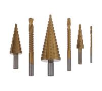 Sosoport 6 Pezzi Punte Trapano Gradini Conica Spirale Punte Svasatrici per Legno e Metallo Kit Multifunzione per Falegnameria e Lavori di Precisione