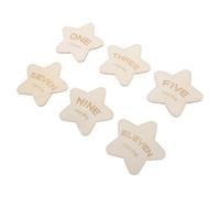Sosoport 6 Pezzi Targa Del Di Annuncio Del in Legno Zodiacale in Legno Neonato Blocchi Cardine Dischi Milestone Mensili Del Di Legno Beige