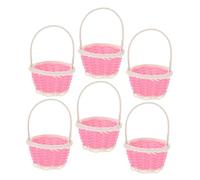 Sosoport 6pezzi Cestini Intrecciati Piccolo Con Manico Cestino Portaoggetti Decorativo Cestino Per Caramelle Shower Regalo Per Festa Adatto Ufficio Camera Soggiorno Balcone