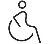 Sosoport Adesivo Wc Disabili Resistente in Acrilico Opaco Nero Segnale Sedia Rotelle per Bagni Pubblici Facile da Installare per Porte Toilette Accessibili