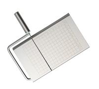 Sosoport Affettatrice per Formaggi in Acciaio Inox con Griglia Graduata, Utensile Multifunzione per Affettare Salsicce, Pane e Verdure, Tagliere Antiscivolo per Cucina e Preparazione