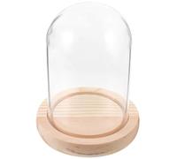 Sosoport Campana di Vetro Trasparente con Base in Legno 8X15 CM per Decorazioni Creative Espositore in Vetro per Micro Paesaggi e Fiori Stabilizzati Copertura Anti Polvere per
