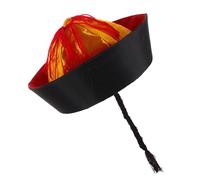 Sosoport Cappello con Treccia per Cosplay e Spettacoli Teatrali Copricapo Hanfu Imperiale con Codino per Danze e Rappresentazioni Dramatiche