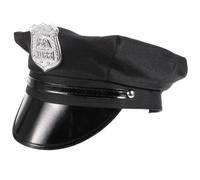 Sosoport Cappello da Poliziotto Nero in Pu Leggero e Confortevole per Spettacoli Teatrali e Feste di Compleanno, Accessorio Classico e Unico per Costume di Halloween