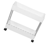 Sosoport Carrello Portaoggetti a Livelli, Carrello Piccolo Rotelle, Plastica e Ferro, Bianco, Design Multi-funzione, per Bagno e Wc, Salvaspazio