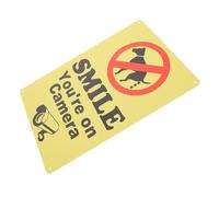 Sosoport Cartello Segnaletico Cane Vietato Fare con Avviso Telecamera Targa Esterna Resistente per Giardino Cortile e Prato Segnale Urina per Cani con Design Visibile e Durevole