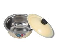 Sosoport Ciotola Smaltata Vintage con Coperchio Contenitore per Conservazione e Impasto Lavaggio Frutta Bacinella Retrò per Cucina Tradizionale e Uso Alimentare