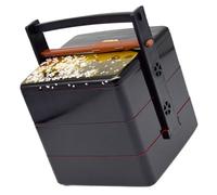 Sosoport Contenitore per Sushi a Tre Livelli, Scatola Bento Nera in ABS | Coperchio Sigillato e Chiusura Robusta, Design Giapponese Decorativo, per Dessert, Cereali e Condivisione