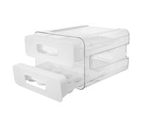 Sosoport Contenitore per Uova in Plastica Trasparente Organizzatore per Frigorifero Cassetto ad Accesso Rapido Design Scorrevole Forma Salvaspazio Fondo Antiscivolo Manutenzione