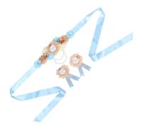 Sosoport Corpetto e Fascia per Mamma e Papà in Arrivo Set per Shower Fiore all Occhiello Cintura Regolabile per Maternità Accessori per Festa di Rivelazione Sesso