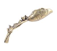 Sosoport Cucchiaio da Tè in Ottone Massiccio Forma di Loto Decorativo e Resistente Accessorio Leggero e Portatile per Tisane e Condimenti Elegante Complemento per Casa