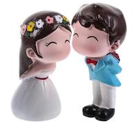 Sosoport Decorazione per Torte Matrimonio Coppia di Innamorati che Si Baciano in Resina, Statuetta Romantica per Decorazione e Regalo Nozze, per Torte Nuziali