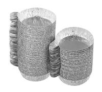 Sosoport di Pesatura in Foglio di Alluminio da 60Ml Set da 100 Pezzi Resistenti alle Alte Temperature per Laboratorio e Analisi Chimiche