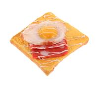 Sosoport Di Toast All'uovo Fritto Arredamento Casa Prop Per La Colazione Di Simulazione Cibo Artificiale Torta Finta Puntello Di Fotografia Di Cibo Falso Pane Artificiale Resina