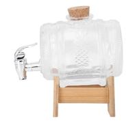 Sosoport Dispenser Vino in Vetro con Rubinetto e Base Contenitore Trasparente per Soaking Wine e Succhi Bottiglia Ermetica per Uso Interno ed Esterno