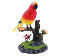 Sosoport Giocattoli a gabbia per uccelli elettrici interattivo uccelli giocattolo per decorazione di statuine di uccelli robot plastica rosso
