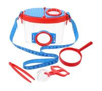 Sosoport Kit Osservazione Insetti con Lente d'Ingrandimento Doppia Contenitore Trasparente con Pinzetta e Morsetto per Avventure Outdoor Scatola Esplorazione Natura Didattica