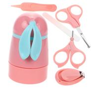 Sosoport Kit Unghie per Ragazzo Ragazza Bambina Tagliaunghie, Forbicine e Limetta in Plastico Rosa e Acciaio Inossidabile per Cura Sicura e Comfort Quotidiano