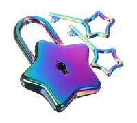 Sosoport Lucchetto a Stella Piccolo in Metallo Antiruggine con Chiave Lucchetto Decorativo per Diario e Portagioie Colorato per Ragazze Leggero e Resistente