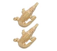 Sosoport Maniglie per Mobili in Ottone Vintage a Forma di Coccodrillo, Set da 2 Pezzi, Pomelli Decorativi per Porte di Armadietti e Cassetti, Ferramenta Compatta per Armadi e Credenze,