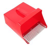Sosoport Manuale per Mirtilli Manico Ergonomico e Metallo Rosso | Denti Metallici Flessibili, Secchio Portatile, Riutilizzabile, per Bacche Piccole e Raccolta
