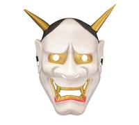 Sosoport Maschera Hannya Giapponese Bianca in Plastica per Cosplay | Feste e Sfilate, Copre il Volto Umano, Vestibilità Comoda, Atmosfera Misteriosa, Taglia Unica