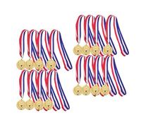 Sosoport Medaglie in Metallo Dorate con Nastro per Premiazioni Sportive, Set da 16 Pezzi Piccolo Formato, Medaglie per Competizioni di Calcio, Corsa e Matematica, per Eventi