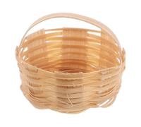 Sosoport mini cestino di bambù arredamento della casa delle bambole Miniature per la casa delle bambole minuscolo cesto Accessori per la casa delle bambole in miniature Khaki