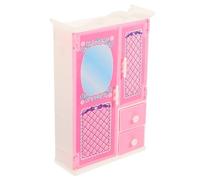 Sosoport Mini giocattoli per guardaroba Armadi minuscolo Miniature mobilia Bambola arredamento casa mini ornamento per mobili roba in miniatura Mini mobili plastica rosa