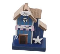 Sosoport Mini Oggetti Di Scena Oceanici Costiero Arredamento Nautico Blu Bambola Decorazione A Tema Casa Sculture Micro Sabbia Scultura Estetico Barca a Vela Di Legno