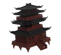 Sosoport Mini Pavilion Sculpture Model Chinese Style Garden Ornament For Bonsai Aquarium Micro Landscape Versatile DIY Decoration With Asian Heritage Design