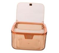 Sosoport Mini Trash Can With Press Lid Transparent Small Desktop Waste Bin For Office And Home Portable Plastic Organizer For Desk And Vanity Storage
