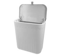 Sosoport Pattumiera da Cucina Sospesa con Coperchio Scorrevole, Cestino in Plastica Grigio con Doppio Montaggio Adesivo o Gancio, Contenitore Compatto per Rifiuti Multifunzione per Bagno e