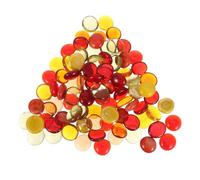 Sosoport Pietre Piattinate in Vetro Colorate per Decorazioni Ciottoli Piatti per Vasi Acquari Artigianato e Riempitivi Sassi Decorativi Trasparenti e di Colore Rosso-Giallo